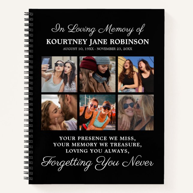 6 Photo In Loving Memory Guest Book (Front)