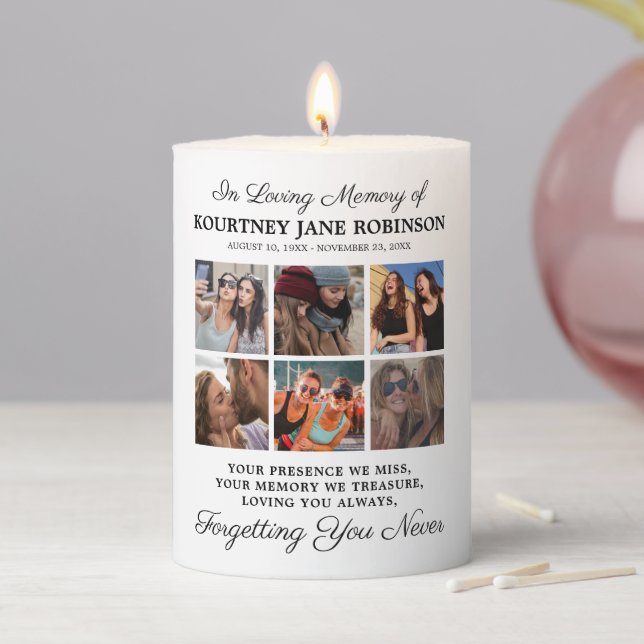 6 Photo In Loving Memory Pillar Candle (In Situ)