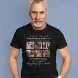 6 Photo In Loving Memory T-Shirt<br><div class="desc">Honor the memory of your cherished loved one with this beautiful, black t-shirt. Six beloved pictures of them are proudly displayed on the front, accompanied by a touching reminder: "In loving memory, [name], [birth/death dates]. Your presence we miss, your memory we treasure, loving you always, forgetting you never." Comfort and...</div>