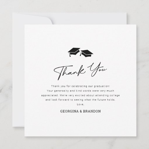 6 Photo Joint Graduation Thank You Card | Zazzle