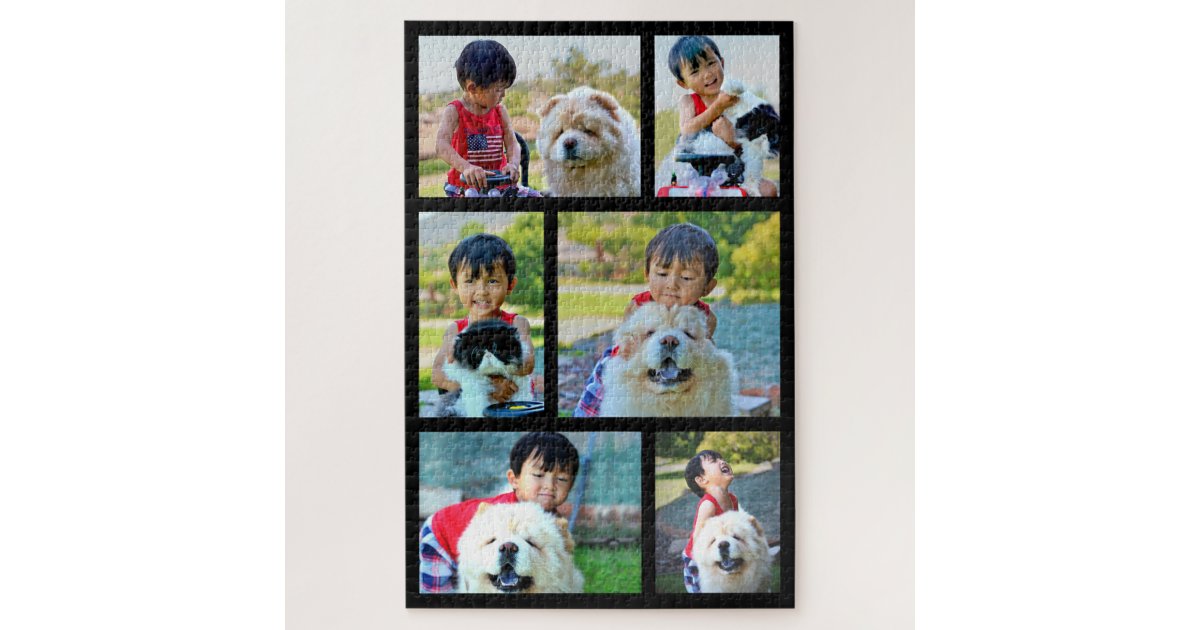 6 Photo Jumbo Customized Image Family Collage Jigsaw Puzzle | Zazzle.com