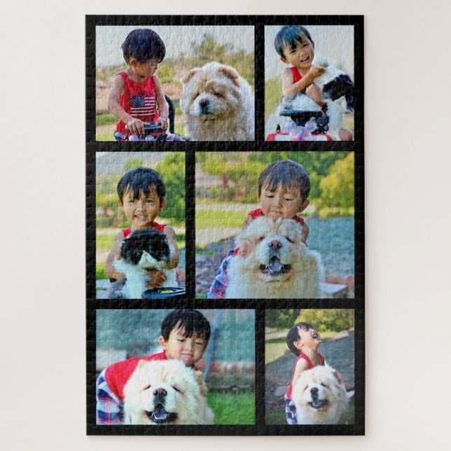 6 Photo Jumbo Customized Image Family Collage Jigsaw Puzzle (Vertical)