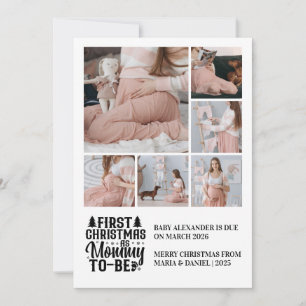6 Photo Mommy to be Christmas Pregnancy  Holiday Card