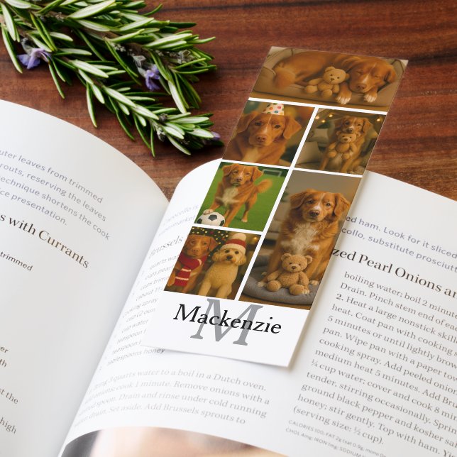 6 Photo Monogram Photo Personalized  Bookmarks (Book)