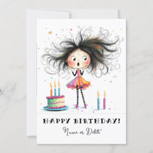 * 6 PHOTO NAME Birthday Card Personalize Whimsical