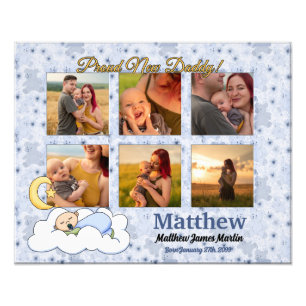 6 Photo New Baby Blue New Fathers Photo Collage