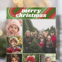 6 Photo Retro Stripes - Red Green Funky