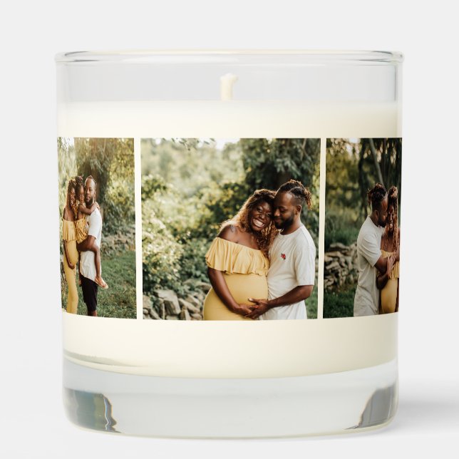 6 Photo Template Family Photo Collage Personalized Scented Candle (Front)