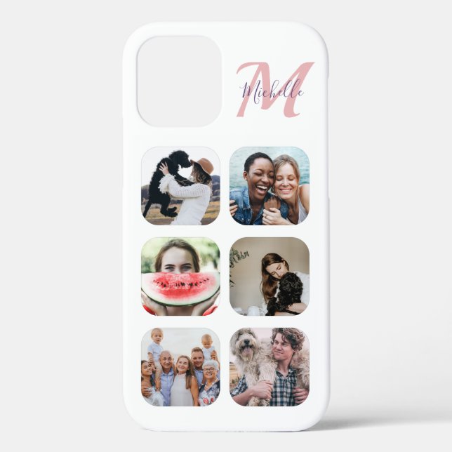 6 Photo Template Monogram  Case-Mate iPhone Case (Back)