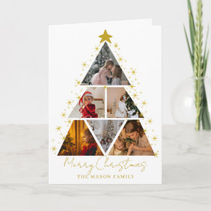 6 Photo Tree Shape Christmas Card