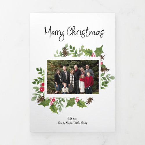 6 Photo Watercolor Trifold Christmas Card