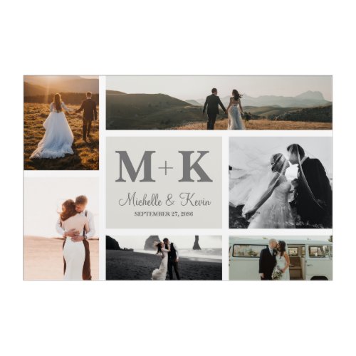 6 Photo Wedding Collage Newlyweds Keepsake Acrylic Print