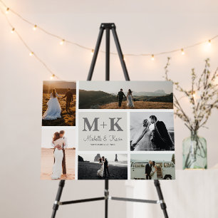 6 Photo Wedding Collage Newlyweds Keepsake Foam Board