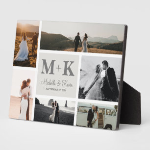 6 Photo Wedding Collage Newlyweds Keepsake Plaque