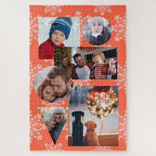 6 Photo Winter Family Collage Jigsaw Puzzle