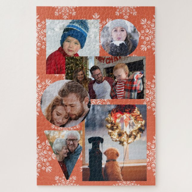 6 Photo Winter Family Collage Jigsaw Puzzle (Vertical)