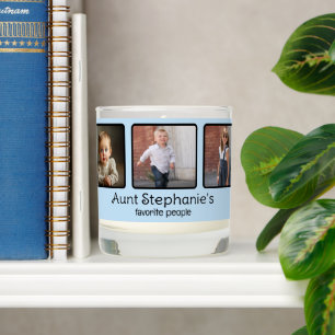 6 Photograph Favorite People Blue Template Scented Candle