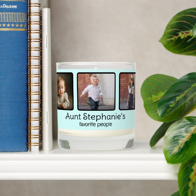 6 Photograph Favorite People Template Scented Candle (Shelf)