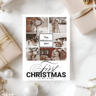 6 photos First Christmas as Mr. & Mrs. Holiday Card