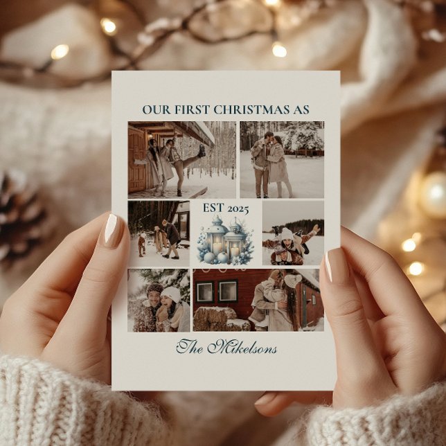 6 Photos First Christmas Together Holiday Card (Creator Uploaded)