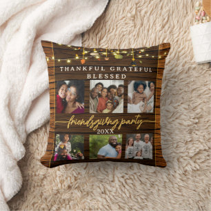 6 photos Rustic friendsgiving party fun Throw Pillow