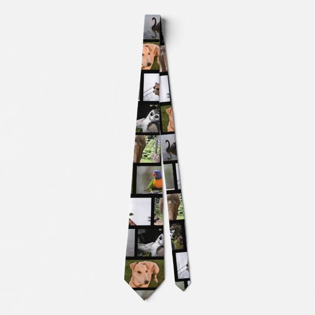 6 picture upload your own photo double sided neck tie (Front)