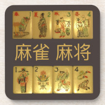 6 plastic coasters – 麻雀 麻将 Flowers & Seasons