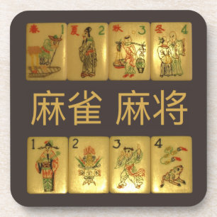 6 plastic coasters – 麻雀 麻将 Flowers & Seasons