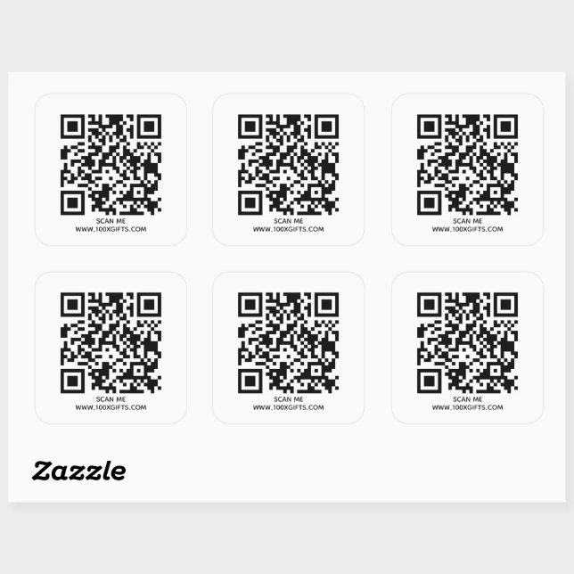 6 QR CODE TEXT STICKERS - USE FREE GENERATOR HERE (Sheet)