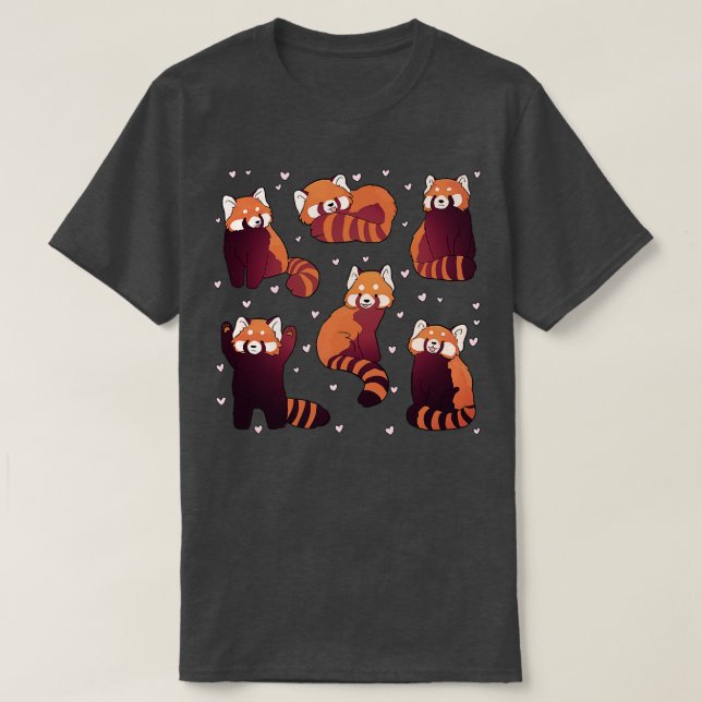 6 Red panda stickers pack cute illustration 1 T-Shirt (Design Front)