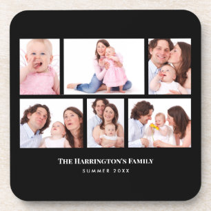 6 Sections Custom Photo Black Frames Beverage Coaster