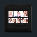 6 Sections Custom Photo Black Frames Gift Box<br><div class="desc">Lovely arrangement of six family photos collage divided in 3 sections on top and 3 sections on the lower side with texts on the lower side. Personalize it with your own photos (family,  friends,  reunions) and texts. Perfect a custom made gift for your loved ones.</div>