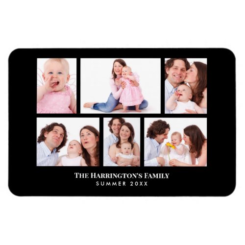 6 Sections Custom Photo Black Frames Magnet