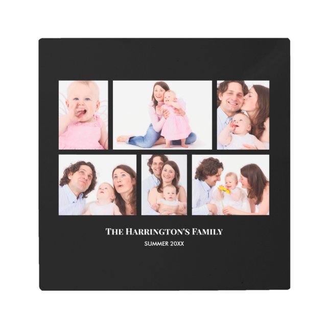 6 Sections Custom Photo Black Frames Metal Print (Front)