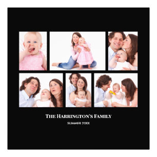 6 Sections Custom Photo Black Frames Print