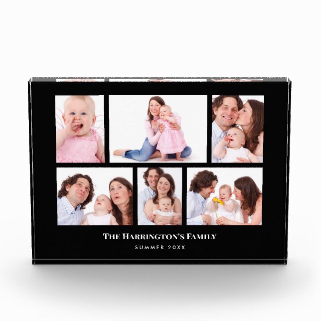 6 Sections Custom Photo Minimalist Black Frames (Front)