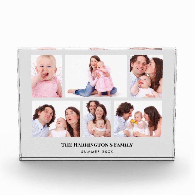 6 Sections Custom Photo Minimalist Gray Frames (Front)
