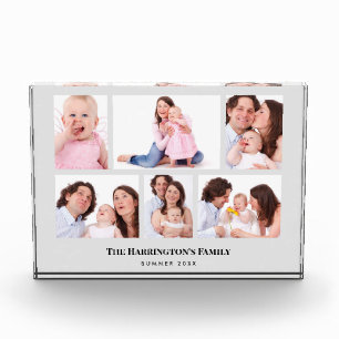 6 Sections Custom Photo Minimalist Gray Frames Block