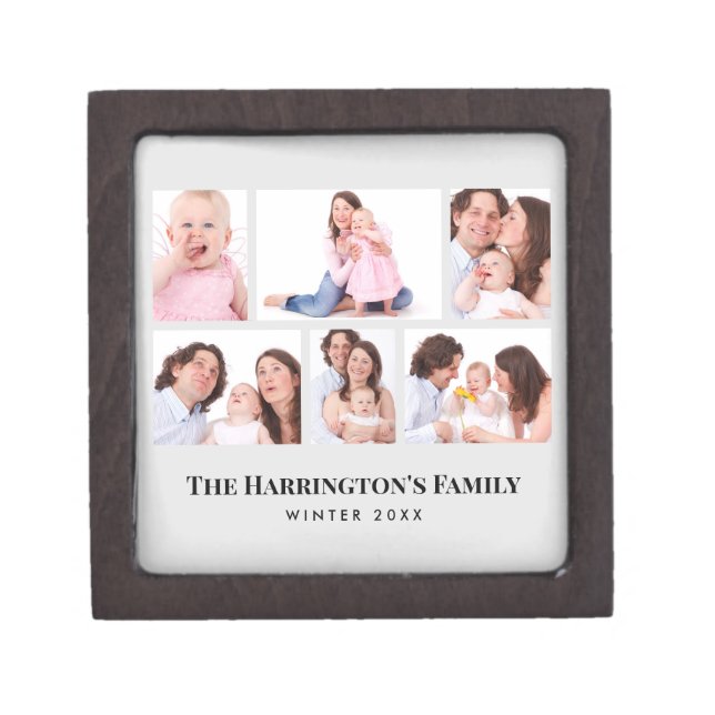 6 Sections Custom Photo Minimalist Gray Frames Gift Box (Front)