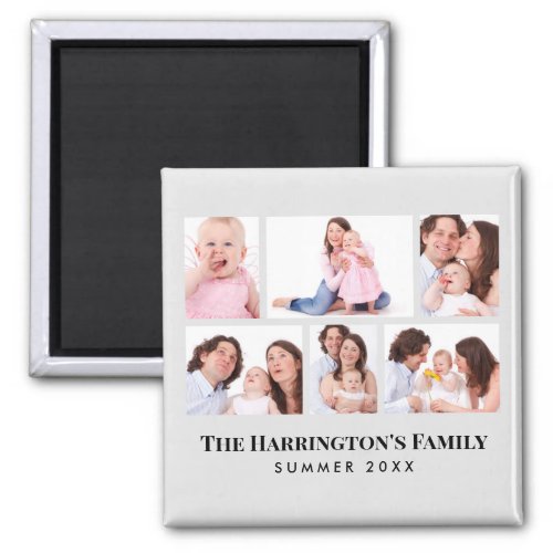 6 Sections Custom Photo Minimalist Gray Frames Magnet