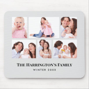 6 Sections Custom Photo Minimalist Gray Frames Mouse Pad