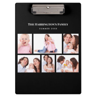 6 Sections Custom Photo Simple Elegant Black Frame Clipboard