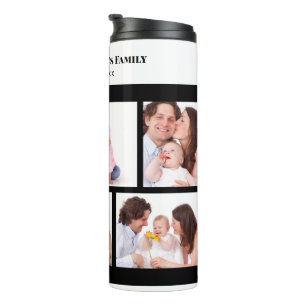 6 Sections Custom Photo Simple Elegant Black Frame Thermal Tumbler