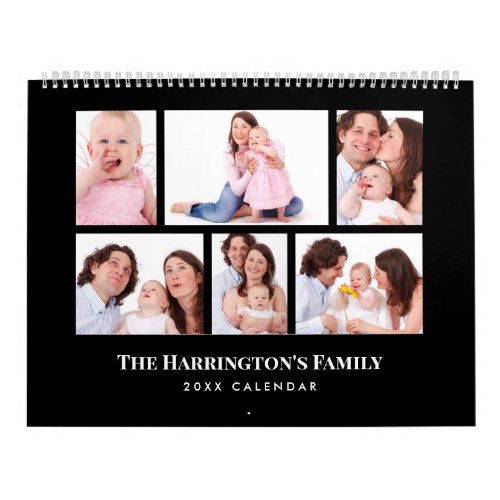 6 Sections Family Photo Minimalist Black Frames