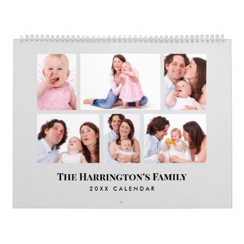 6 Sections Family Photo Minimalist Gray Frames