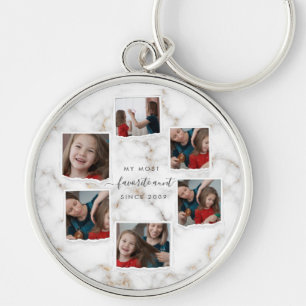 6 Six Photo Collage Aunt Modern Elegant Keychain