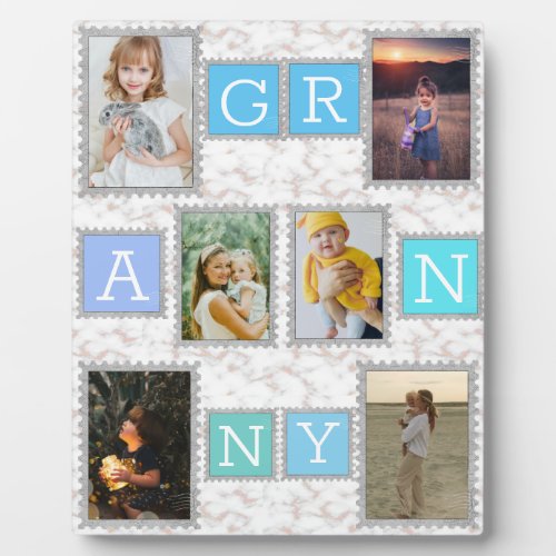 6 Six Photo Collage Cute Baby Family Love Granny Plaque