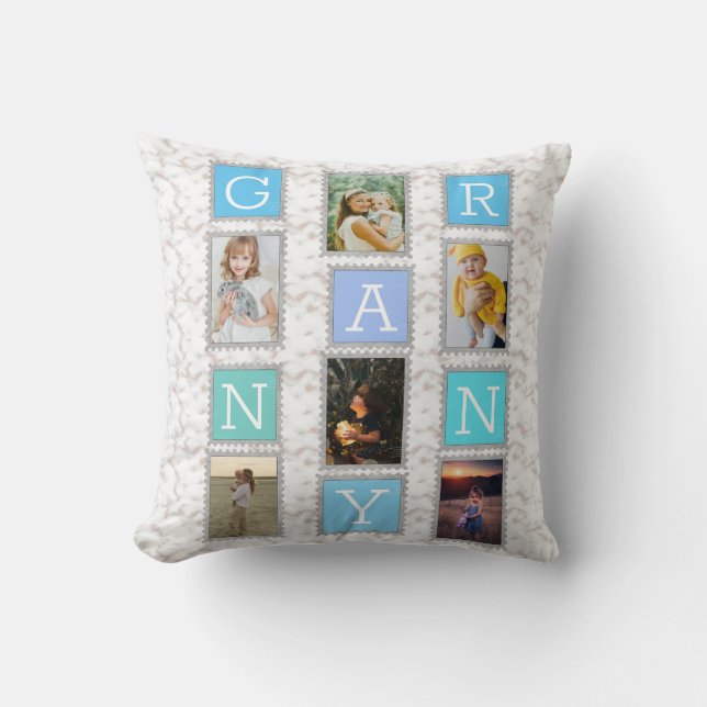 6 Six Photo Collage Cute Baby Family Love Granny Throw Pillow (Front)