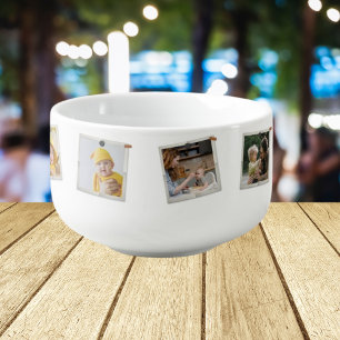 6 Six Photo Modern Elegant Collage Family Love Soup Mug