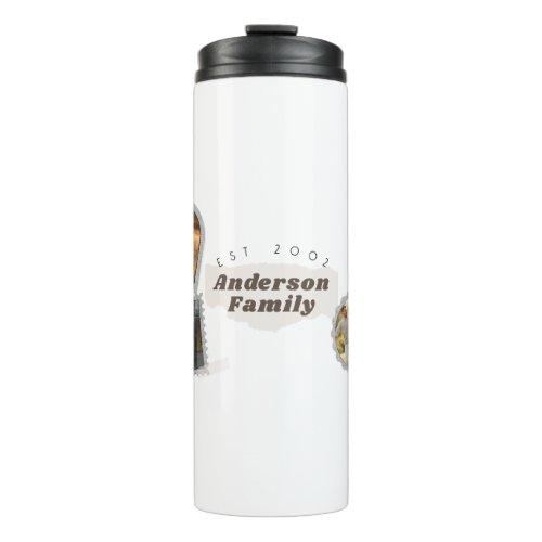 6 Six Photo Modern Elegant Collage Family Love Thermal Tumbler